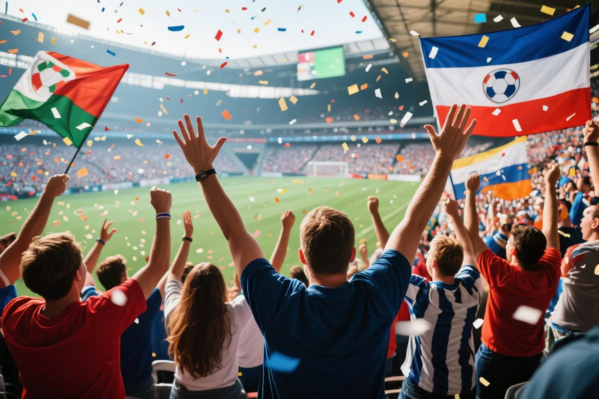 球迷欢呼与球场氛围